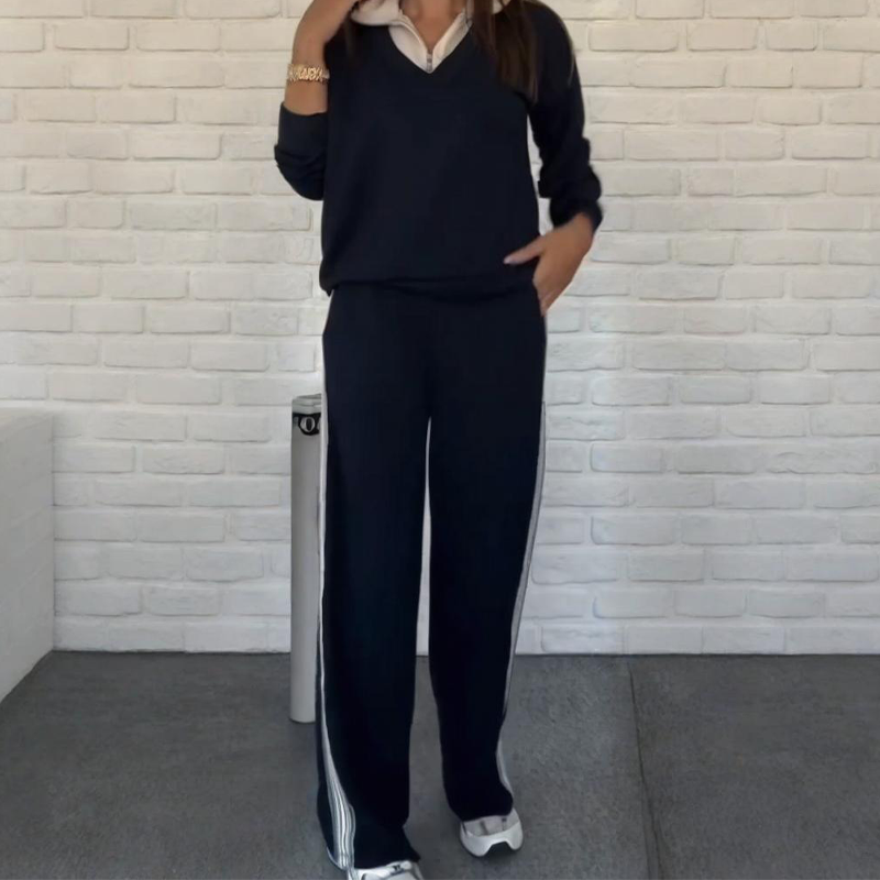 🍂Women's Long Sleeve Lapel Top & Pants Set – Versatile Style, Fits Work Meetings & Weekend Gatherings