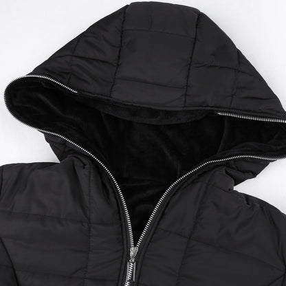 ❄️LAST DAY PROMOTION - 70%OFF 💖 Women's Hooded Mid-Length Winter Coat with Plush Lining