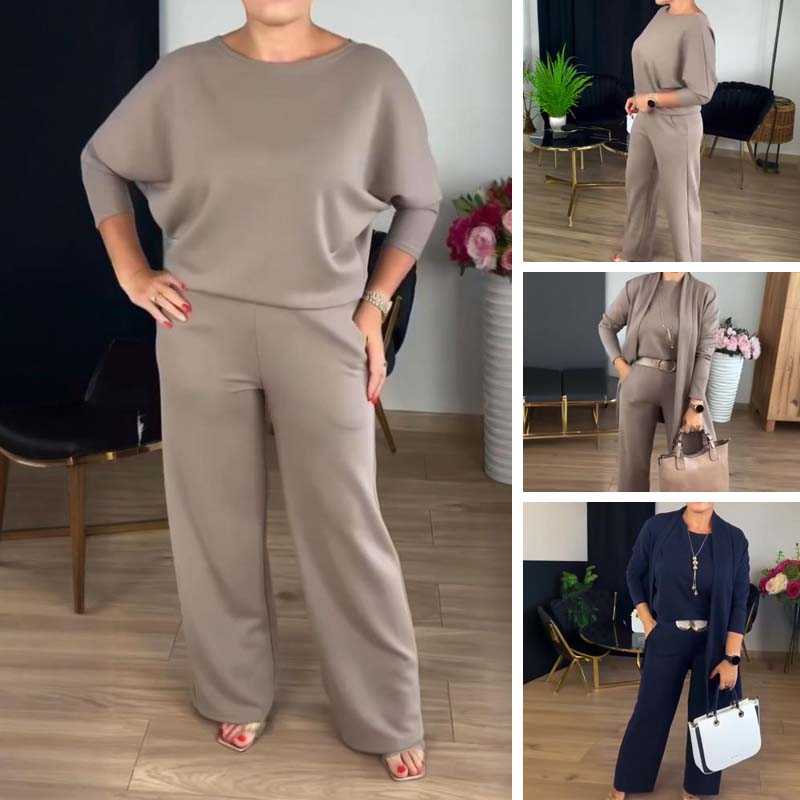 🎁New Year Sale 50% OFF💗Elegant Longline Cardigan & Top & Pants 3-Pieces Set