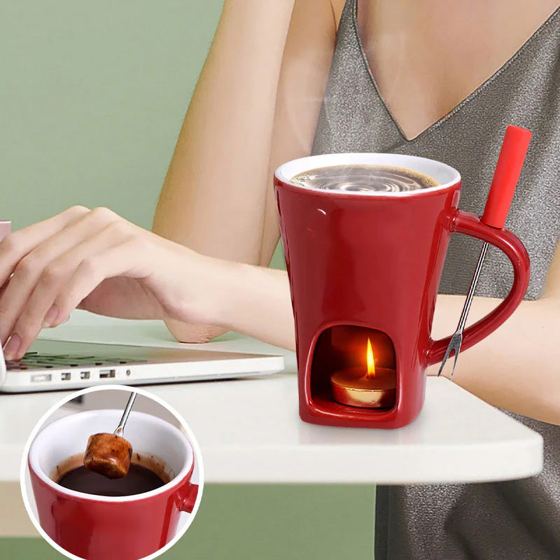 🎁Last Day 49% OFF🔥🍫 Handmade Chocolate Melting Mug – The Cozy Fondue Experience