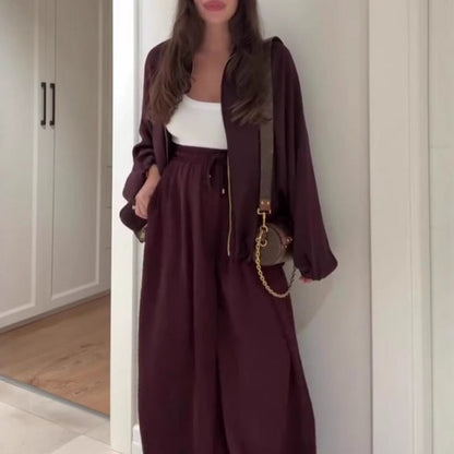 ❄️LAST DAY PROMOTION - 50%OFF 💖 Fit Zip Jacket & Wide-Leg Pants Set✈️Free Shipping