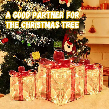 🎁Limited-Time 50% Off🎄Glowing Christmas Gift Box Decorations