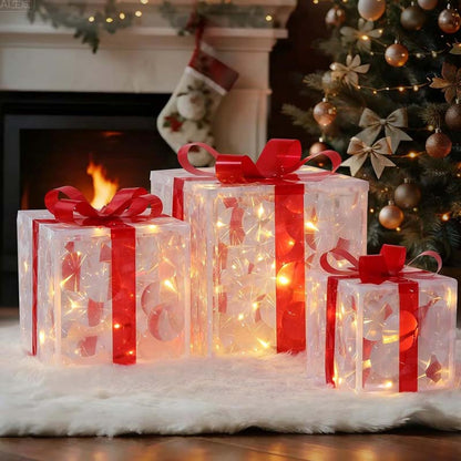 🎁Limited-Time 50% Off🎄Glowing Christmas Gift Box Decorations