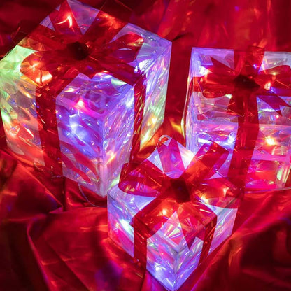 🎁Limited-Time 50% Off🎄Glowing Christmas Gift Box Decorations