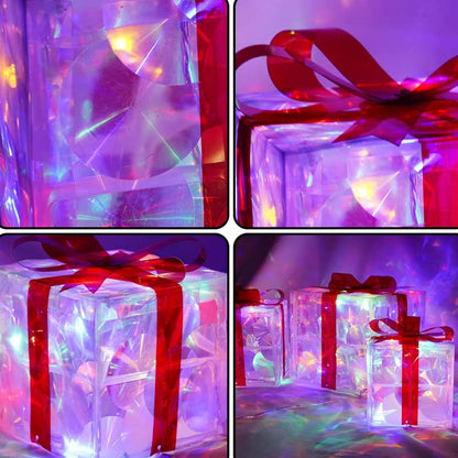 🎁Limited-Time 50% Off🎄Glowing Christmas Gift Box Decorations