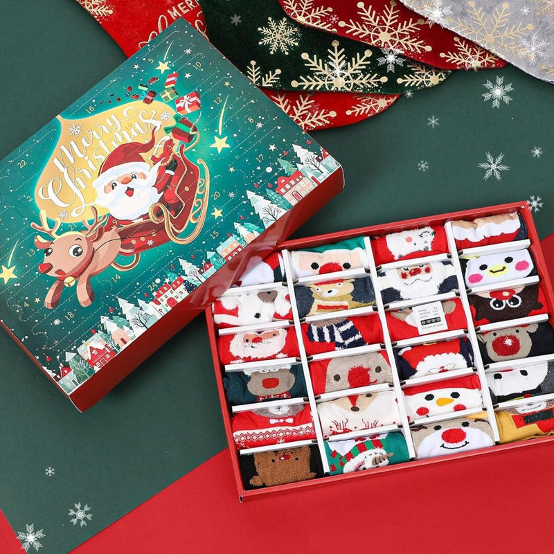 💥Christmas Sale 50% OFF🧦Christmas Socks Advent Calendar ✨24 days of cozy surprises! Countdown to Christmas🎄