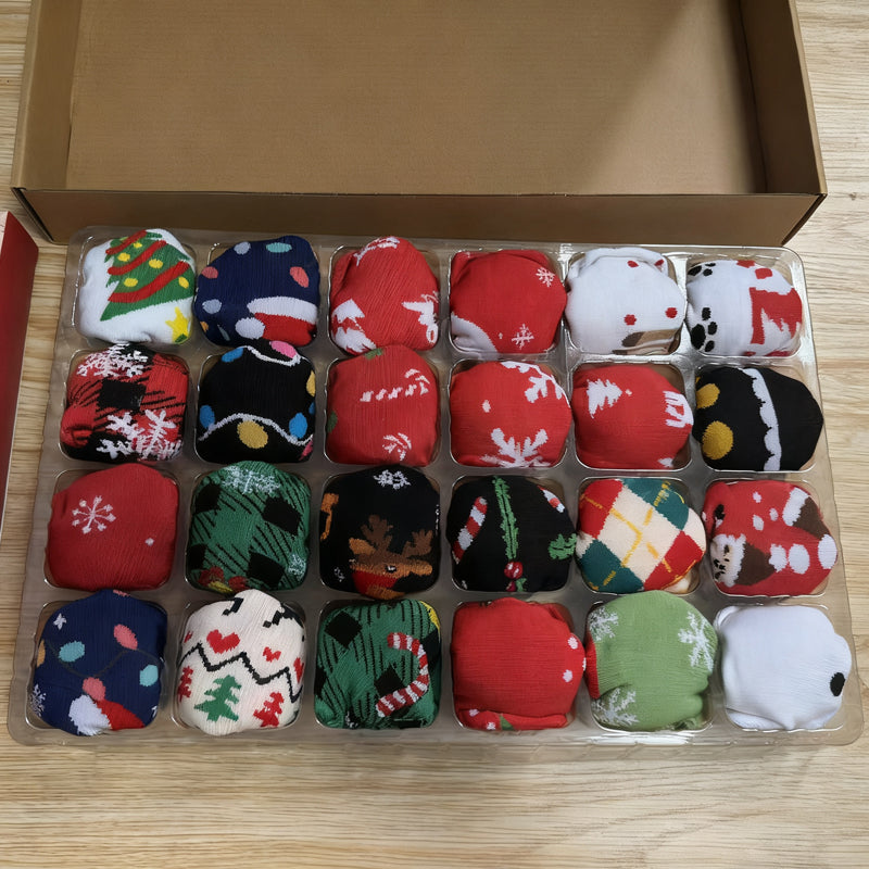 💥Christmas Sale 50% OFF🧦Christmas Socks Advent Calendar ✨24 days of cozy surprises! Countdown to Christmas🎄