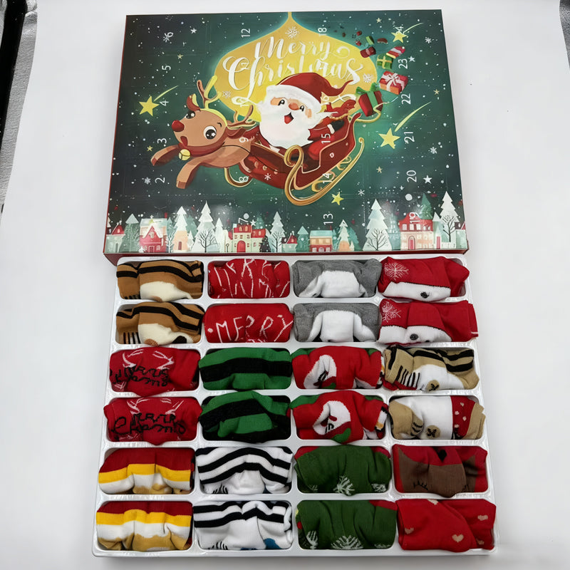 💥Christmas Sale 50% OFF🧦Christmas Socks Advent Calendar ✨24 days of cozy surprises! Countdown to Christmas🎄