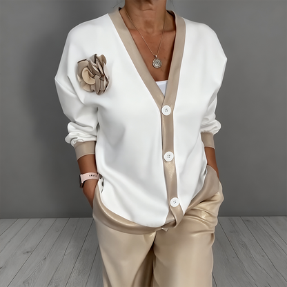 ⏳Time-Limited Special⏰Women’s Casual V-Neck Top & High Waist Pants 2-Piece Set