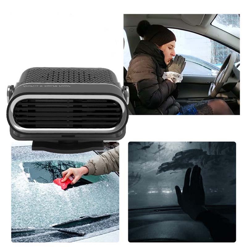 🚗🔥 2-in-1 Portable Car Heater and Fan - 360° Rotation, Fast Defrost, Heating and Cooling, Ultra Quiet and Lightweight, All-Weather Use!