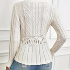 ⏳Limited-time 50% off⏰Women's Chunky-Knitted Crew Neck Peplum Sweater🧶👚