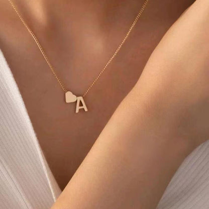 🎁Christmas Sale 50% OFF!!🔥Tiny Initial Necklaces Golden Heart Letter A-Z💖