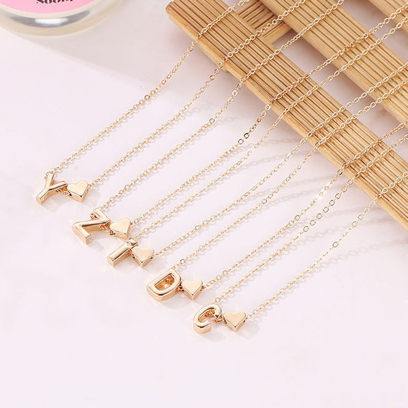 🎁Christmas Sale 50% OFF!!🔥Tiny Initial Necklaces Golden Heart Letter A-Z💖