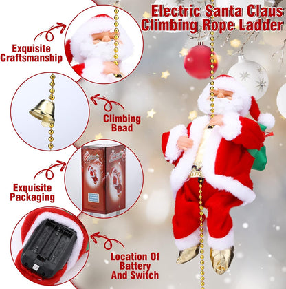 🎁Christmas Sale 50% OFF🎅Electric Fireplace Climbing Santa Claus Musical Toys🪜