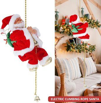 🎁Christmas Sale 50% OFF🎅Electric Fireplace Climbing Santa Claus Musical Toys🪜