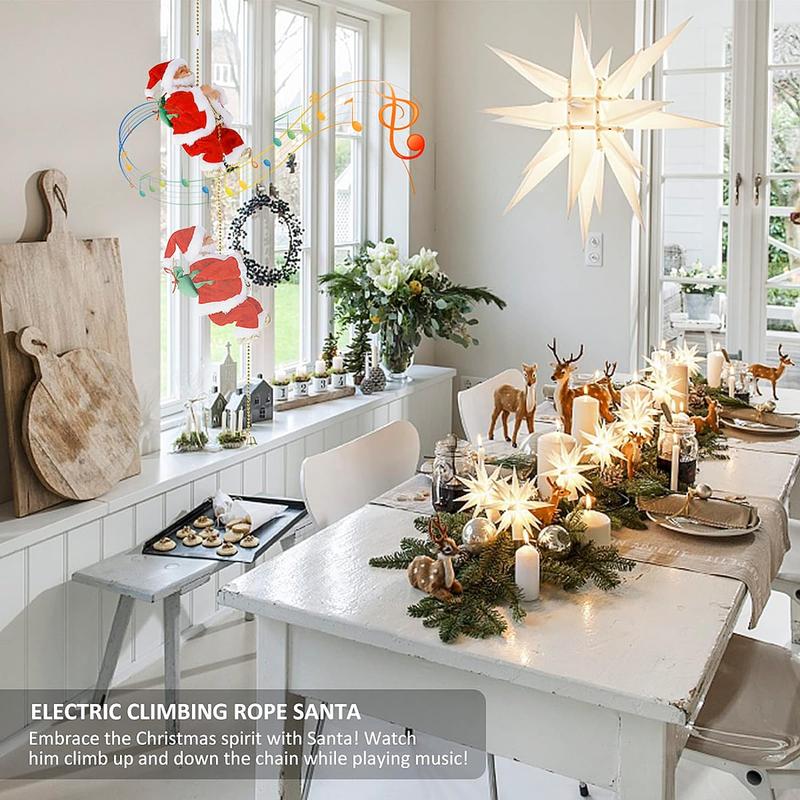 🎁Christmas Sale 50% OFF🎅Electric Fireplace Climbing Santa Claus Musical Toys🪜