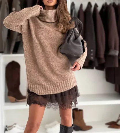 ❄️New Year Sale 50% OFF!!⚡Turtleneck Sweater Mini Dress Set
