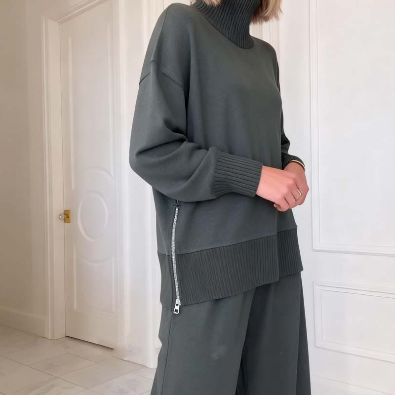 ❄️Winter Sale 50% OFF❄️Women's Turtleneck Knit Loungewear Set