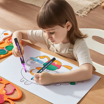 🎅New Year Special Deals £7.99!!⚡50K+ SOLD!🎁Double Outline Glitter Coloring Pen Set