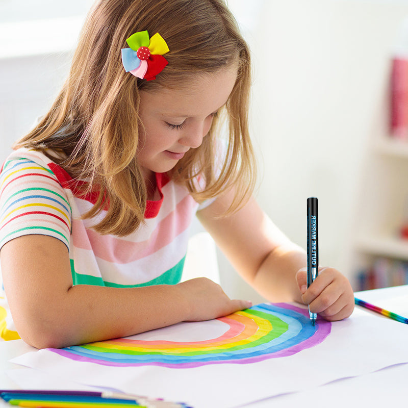 🎅New Year Special Deals £7.99!!⚡50K+ SOLD!🎁Double Outline Glitter Coloring Pen Set