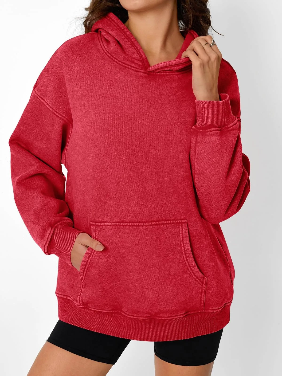 🔥LAST DAY SALE 60% OFF!!💥🎁Womens Acid Wash Hoodie Oversized Long Sleeve Fall Fashion Sweatshirts
