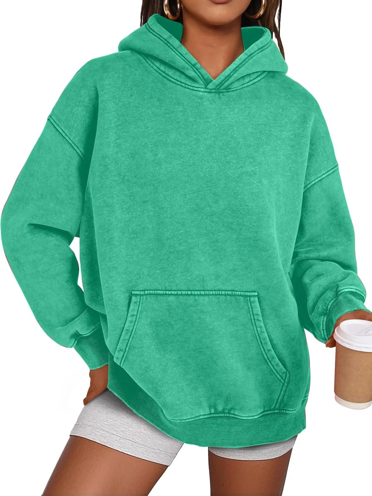 🔥LAST DAY SALE 60% OFF!!💥🎁Womens Acid Wash Hoodie Oversized Long Sleeve Fall Fashion Sweatshirts