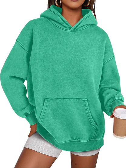 🔥LAST DAY SALE 60% OFF!!💥🎁Womens Acid Wash Hoodie Oversized Long Sleeve Fall Fashion Sweatshirts