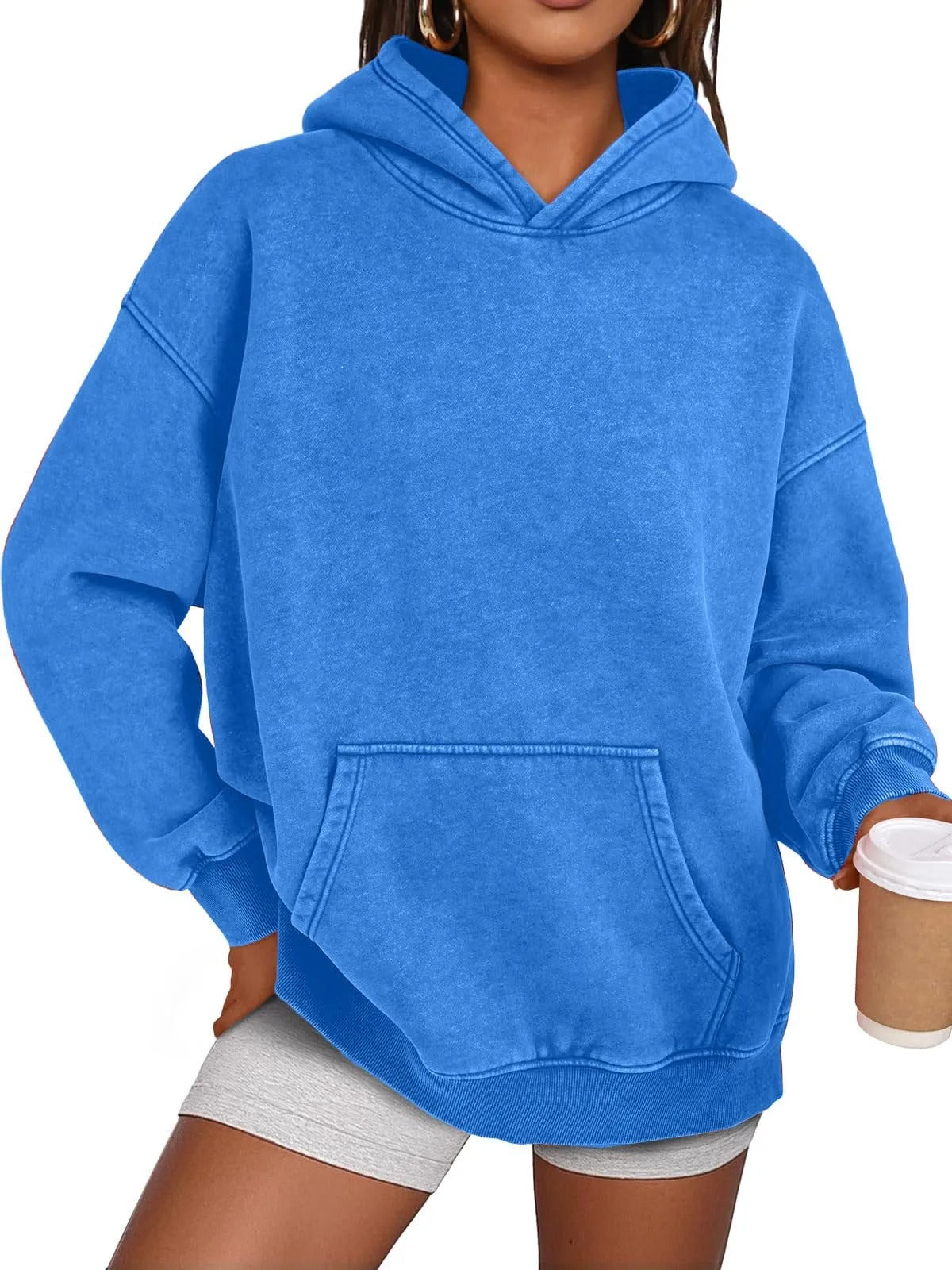 🔥LAST DAY SALE 60% OFF!!💥🎁Womens Acid Wash Hoodie Oversized Long Sleeve Fall Fashion Sweatshirts