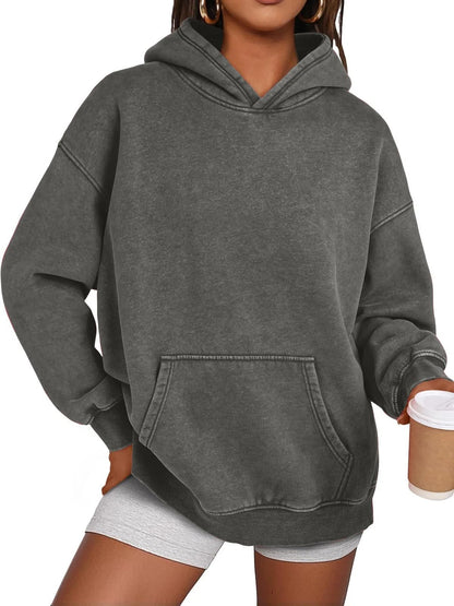 🔥LAST DAY SALE 60% OFF!!💥🎁Womens Acid Wash Hoodie Oversized Long Sleeve Fall Fashion Sweatshirts