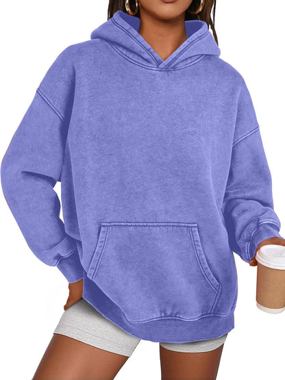 🔥LAST DAY SALE 60% OFF!!💥🎁Womens Acid Wash Hoodie Oversized Long Sleeve Fall Fashion Sweatshirts