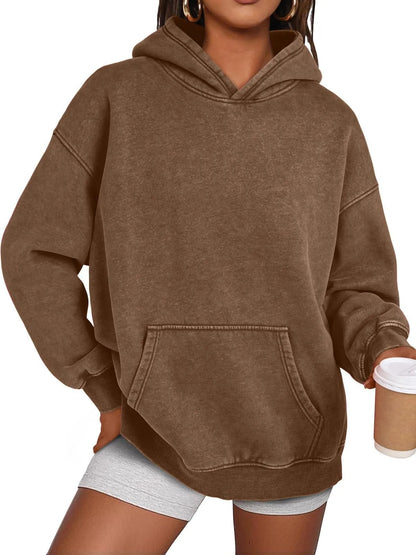 🔥LAST DAY SALE 60% OFF!!💥🎁Womens Acid Wash Hoodie Oversized Long Sleeve Fall Fashion Sweatshirts