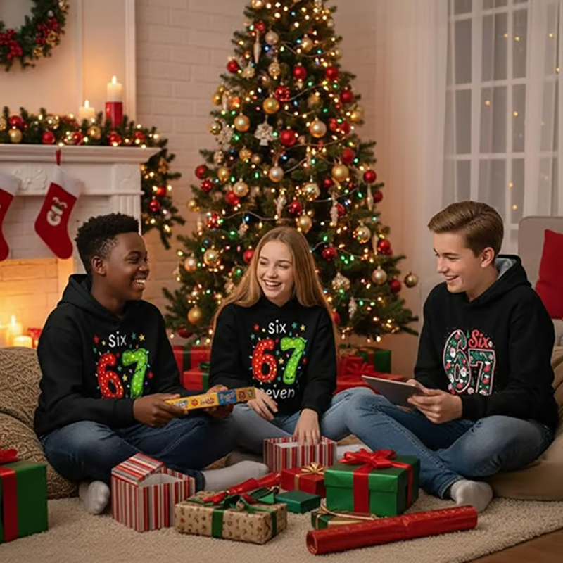 🎅🏼Christmas Sale 60% OFF🎄Kids' "67" Graphic Christmas Pullover Hoodies