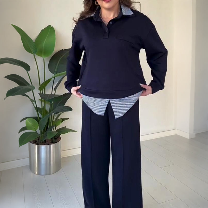 🎁New Year Sale 50% OFF ⏰ Women's Casual Two-Piece Set With Long Sleeves, Top and Pants.