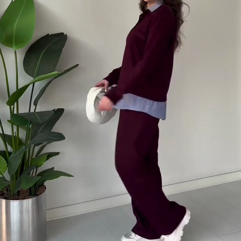 🎁New Year Sale 50% OFF ⏰ Women's Casual Two-Piece Set With Long Sleeves, Top and Pants.
