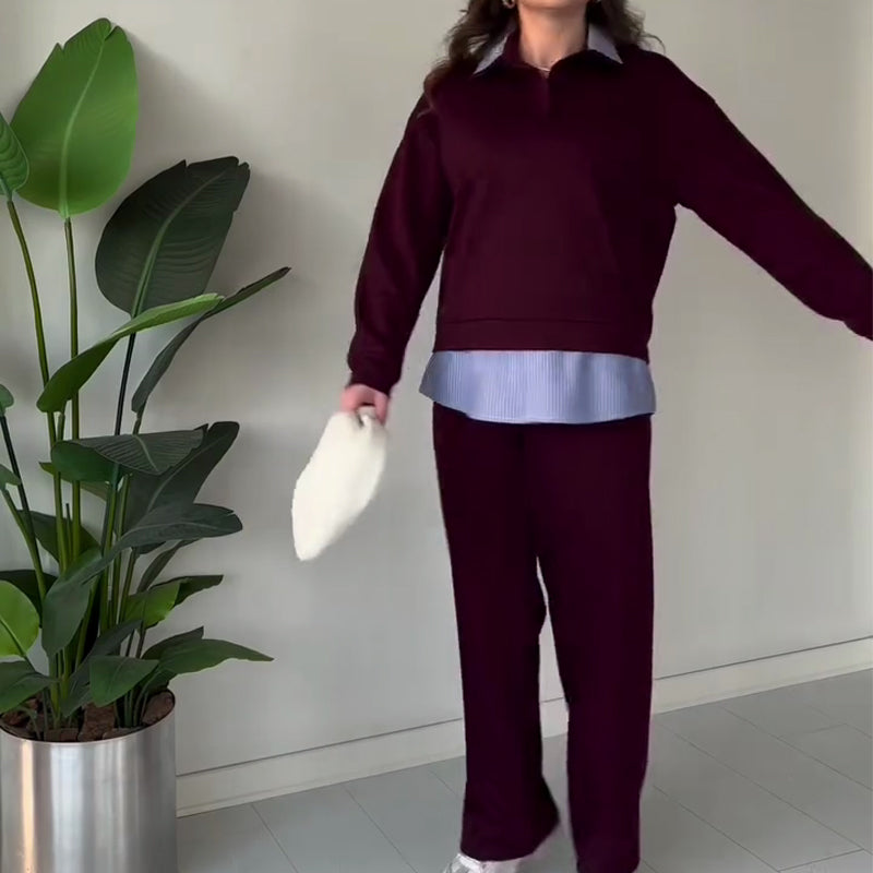 🎁New Year Sale 50% OFF ⏰ Women's Casual Two-Piece Set With Long Sleeves, Top and Pants.