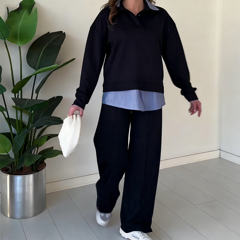 🎁New Year Sale 50% OFF ⏰ Women's Casual Two-Piece Set With Long Sleeves, Top and Pants.