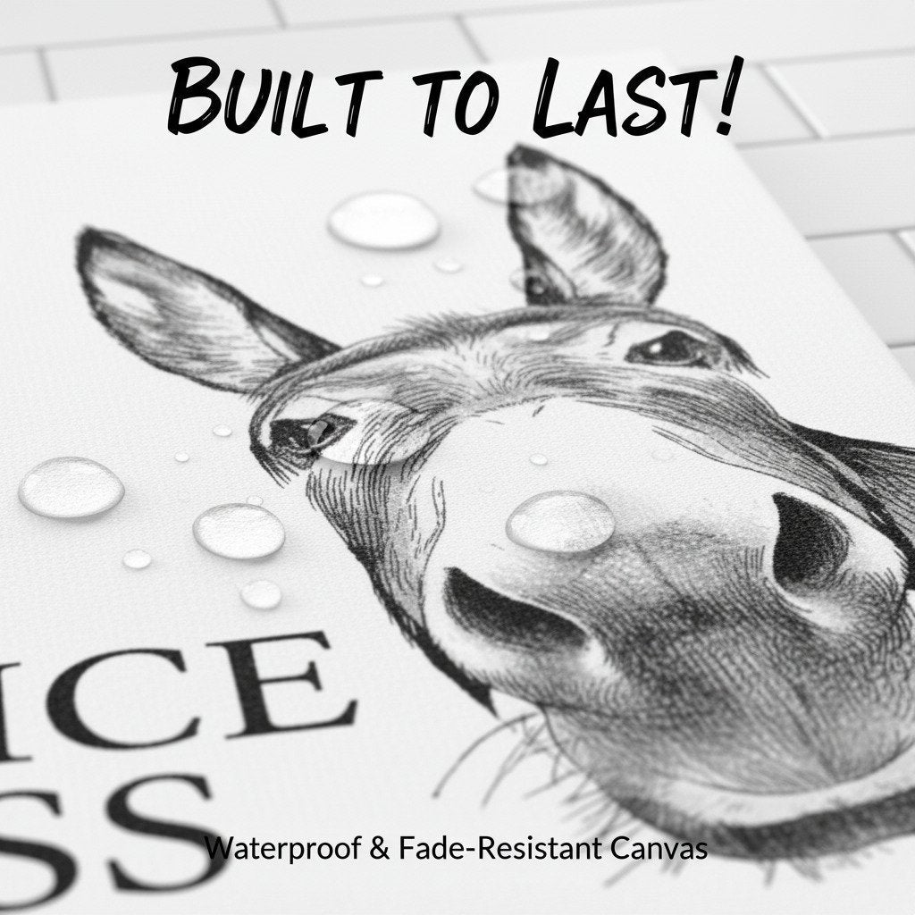📢Limited-time 60% OFF🏡✨Funny Bathroom Wall Art - "Nice Ass" Donkey Print