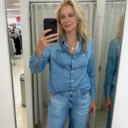 💖LAST DAY SALE 60% OFF💕🌙Women’s Faux Denim Pajama 2-Piece Set