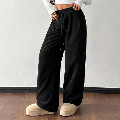 ✨💖 Retro-Chic Vibe | High-Waist Corduroy Trousers | Textured & Relaxed Fit 🕶️