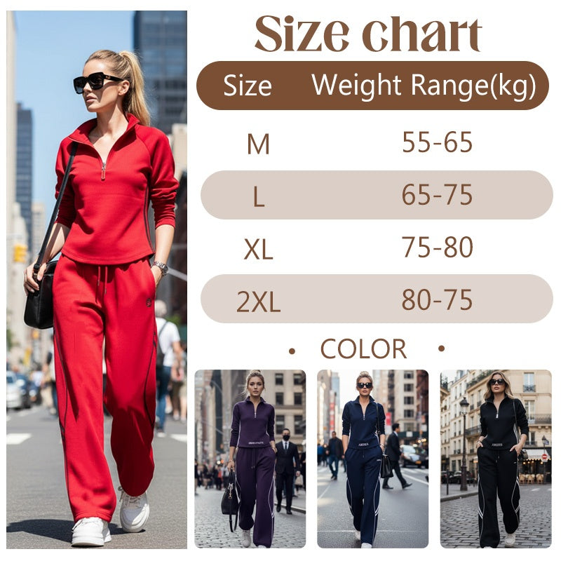 🩷Limited Sale 50% OFF🩷Women's Half-Zip Casual Tracksuit Set