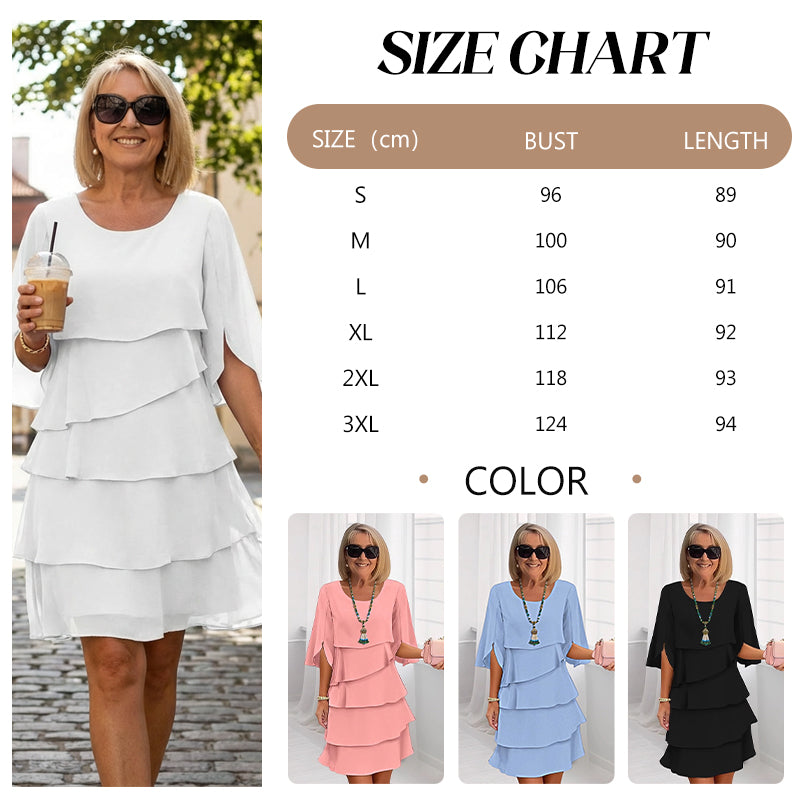 💕Summer Special Sale 50% OFF!!🎁Women's Elegant Layered Ruffle Sleeve Dress – Effortless Style for Every Occasion💃