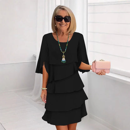 💕Summer Special Sale 50% OFF!!🎁Women's Elegant Layered Ruffle Sleeve Dress – Effortless Style for Every Occasion💃