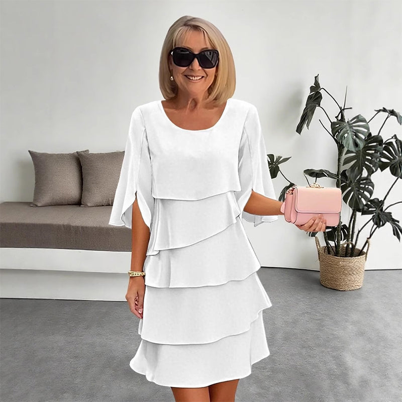 💕Summer Special Sale 50% OFF!!🎁Women's Elegant Layered Ruffle Sleeve Dress – Effortless Style for Every Occasion💃