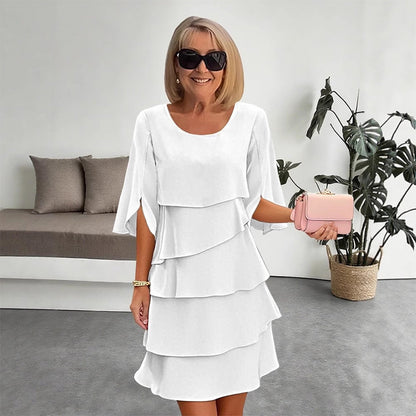 💕Summer Special Sale 50% OFF!!🎁Women's Elegant Layered Ruffle Sleeve Dress – Effortless Style for Every Occasion💃