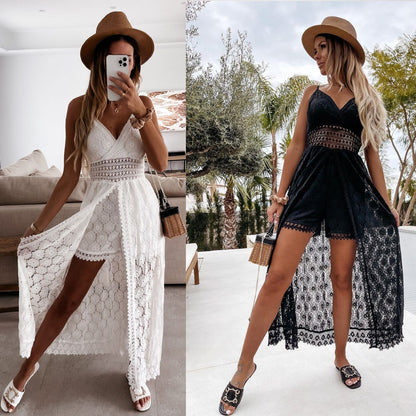 💕Limited Sale 70% OFF👗Women's Jumpsuit with Spaghetti Straps – Loose Leisure Jumpsuit with Cut-Out Design✨