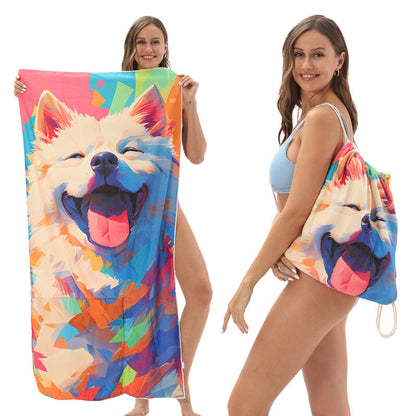 🥳LIMITED TIME 50% OFF!🏖️2-in-1 Convertible Beach Towel & Drawstring Backpack