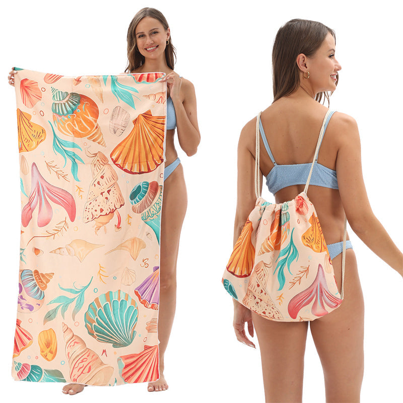 🥳LIMITED TIME 50% OFF!🏖️2-in-1 Convertible Beach Towel & Drawstring Backpack