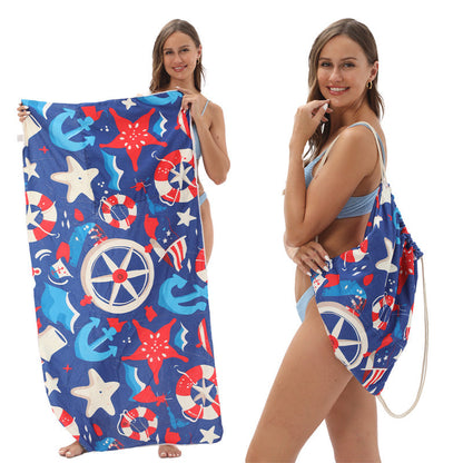 🥳LIMITED TIME 50% OFF!🏖️2-in-1 Convertible Beach Towel & Drawstring Backpack