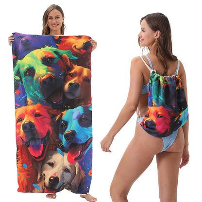 🥳LIMITED TIME 50% OFF!🏖️2-in-1 Convertible Beach Towel & Drawstring Backpack
