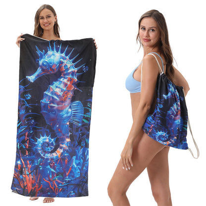 🥳LIMITED TIME 50% OFF!🏖️2-in-1 Convertible Beach Towel & Drawstring Backpack